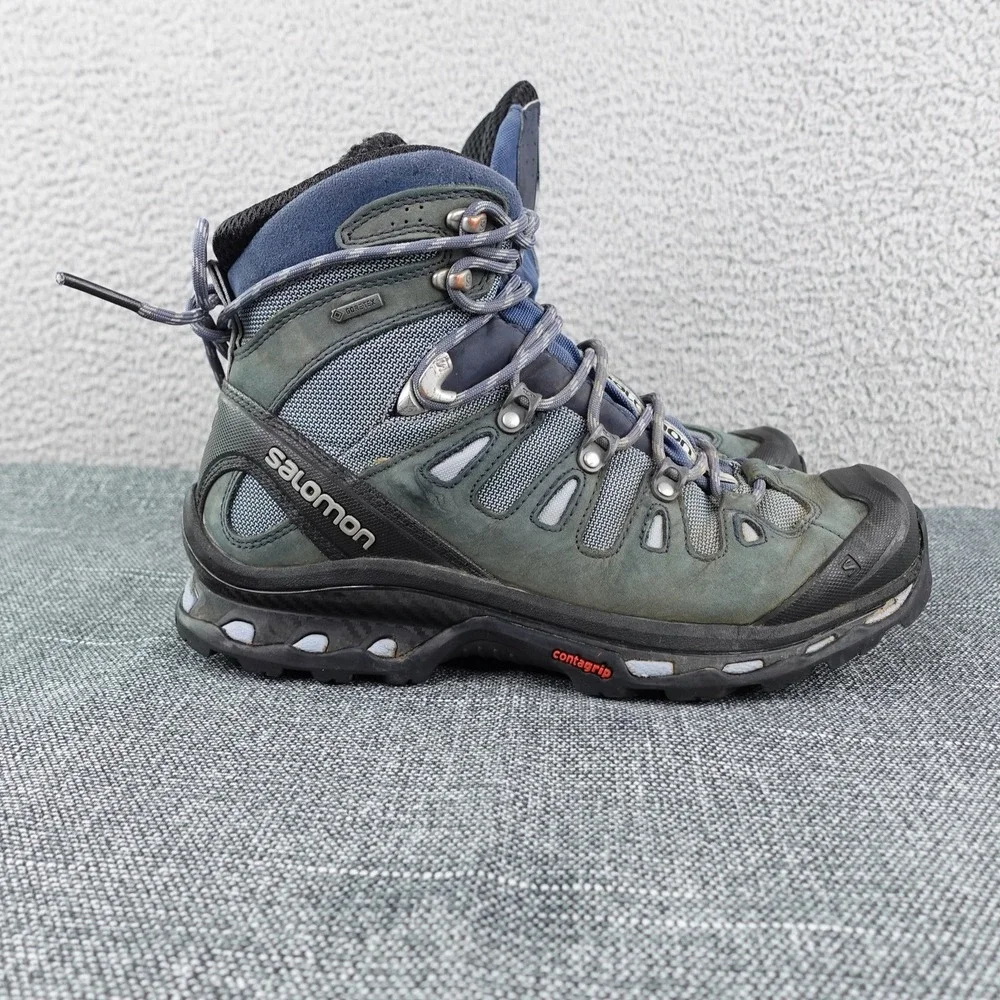 Salomon Quest 4D GTX Hiking Boots Mens 8.5‎ / Womens 10 Green Blue Waterproof